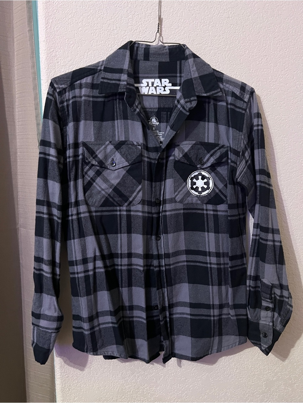Star Wars Plaid Flannel Shirt Crush The Rebellion Stormtrooper, Sz Small
